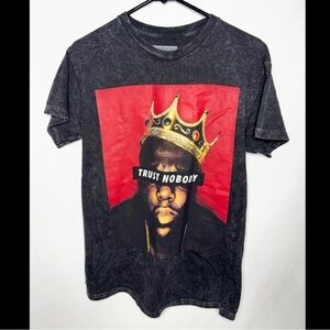 Notorious B.I.G. "Trust Nobody" black acid wash graphic t-shirt LG